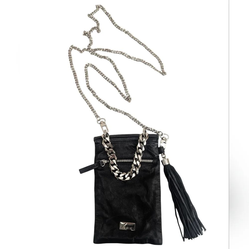 KAIA Los Angeles Leather Crossbody Pouch Phone Bag
